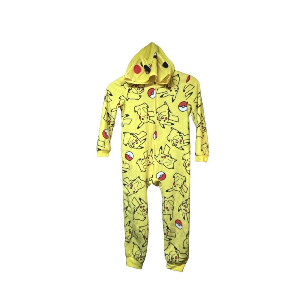 Pokemon Boys Pajama One Piece Yellow Size 6 7 - Picture 4 of 9
